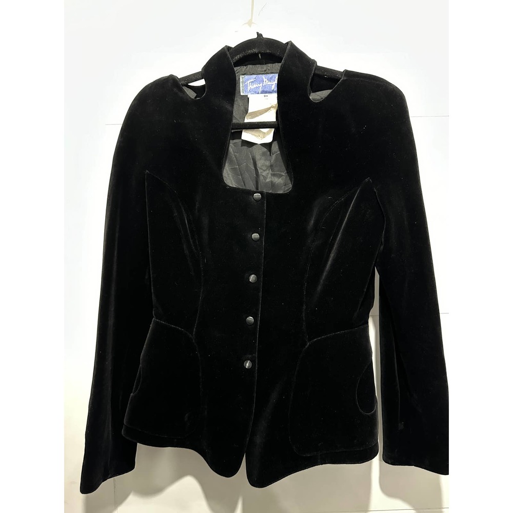 Thierry Mugler Velvet Cut Out Blazer sz 40